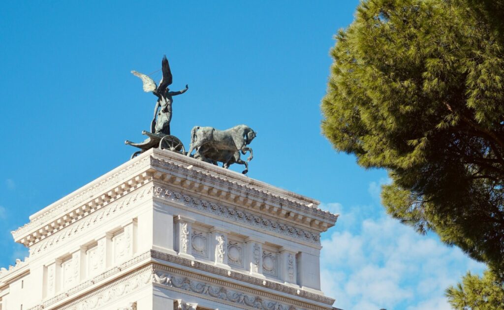 Part of the Victor Emmanuel II monument, Rome, Italy