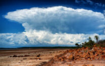 Hector reoccuring cumulonimbus cloud seen from Gunn Point, Northern Territory of Australia