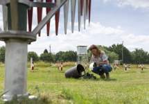 Person looking at meteorological instruments