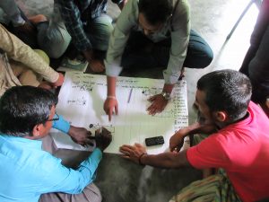 Farmers drawing Seasonal Calendar
